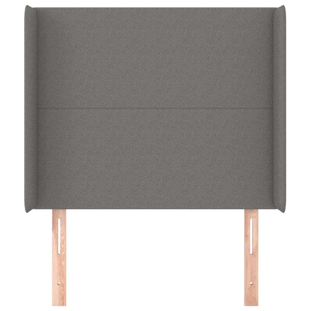 Testiera ad Orecchio Grigio Scuro 83x16x118/128 cm in Tessuto
