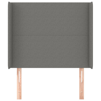 Testiera ad Orecchio Grigio Scuro 93x16x118/128 cm in Tessuto