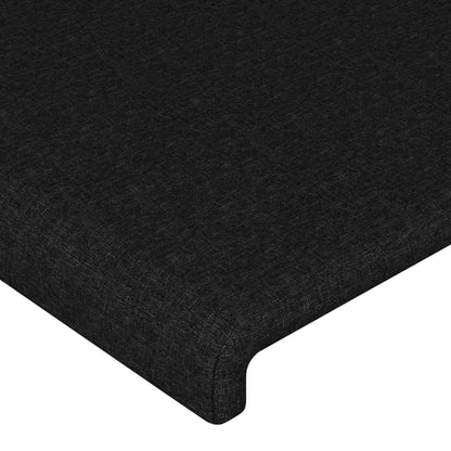 Testiera ad Orecchio Nera 93x16x118/128 cm in Tessuto