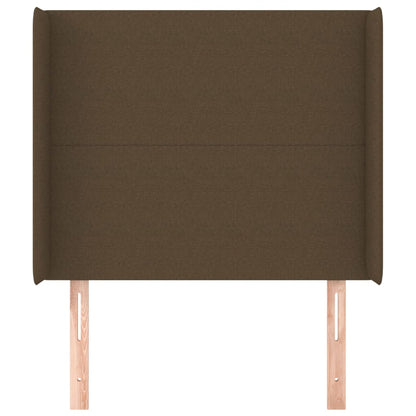 Testiera ad Orecchio Marrone Scuro 93x16x118/128 cm in Tessuto