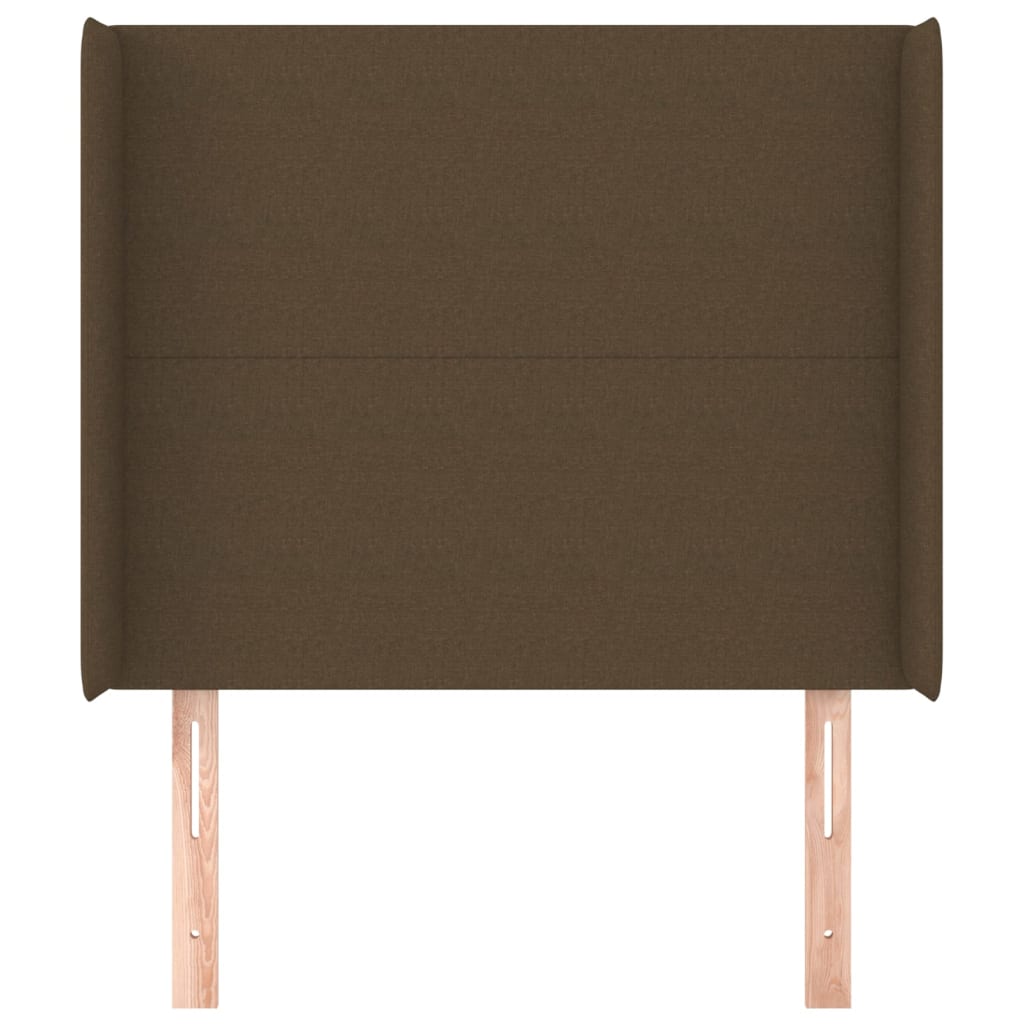 Testiera ad Orecchio Marrone Scuro 103x16x118/128 cm in Tessuto
