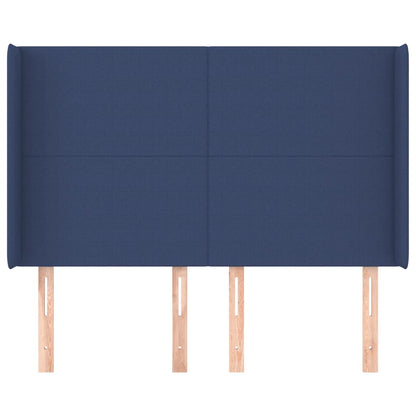 Testiera ad Orecchio Blu 147x16x118/128 cm in Tessuto