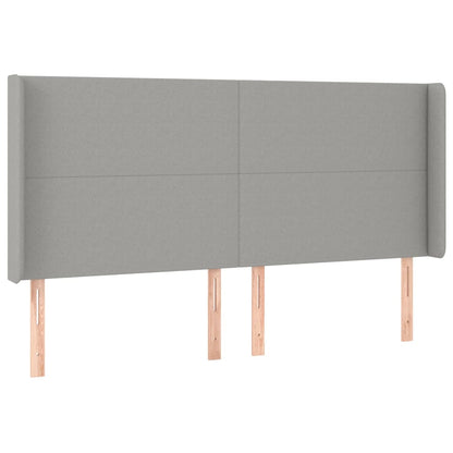 Testiera ad Orecchio Grigio Chiaro 163x16x118/128 cm in Tessuto