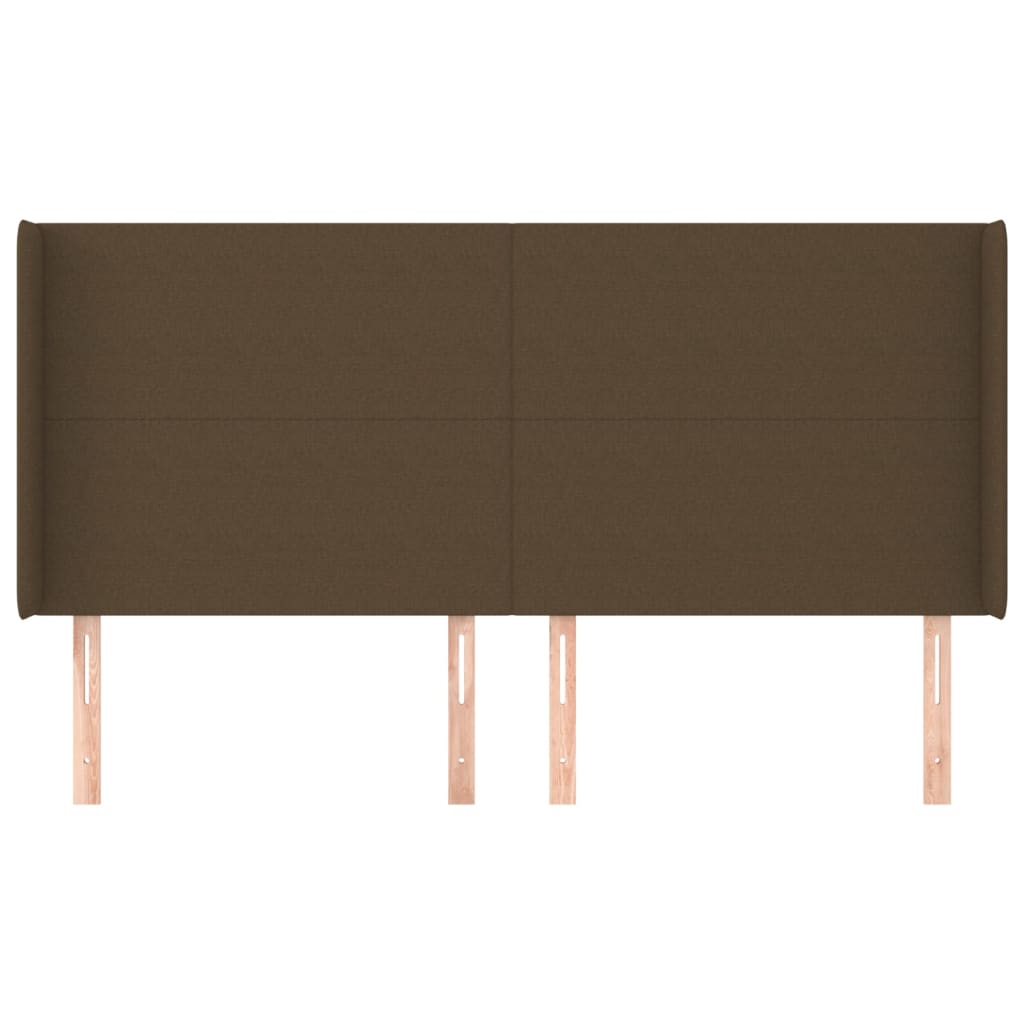 Testiera ad Orecchio Marrone Scuro 163x16x118/128 cm in Tessuto