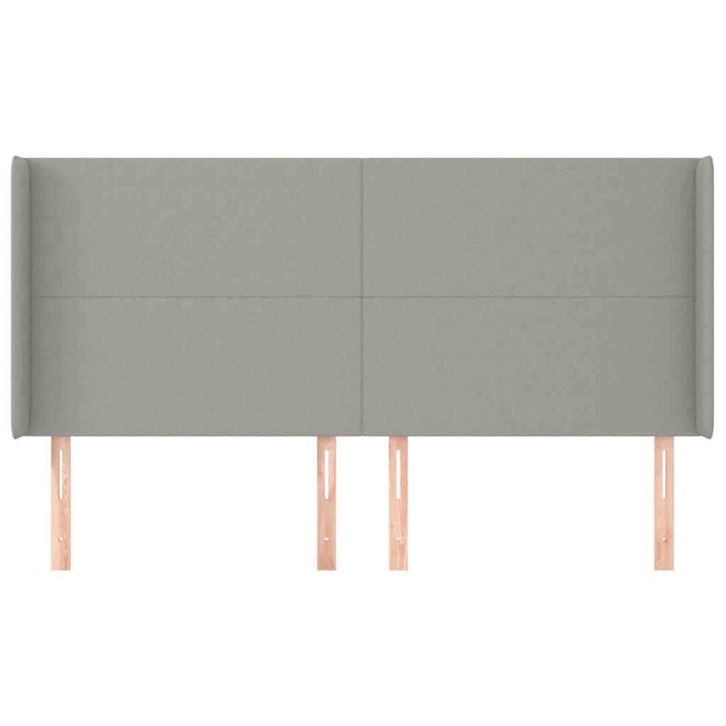 Testiera ad Orecchio Grigio Chiaro 183x16x118/128 cm in Tessuto