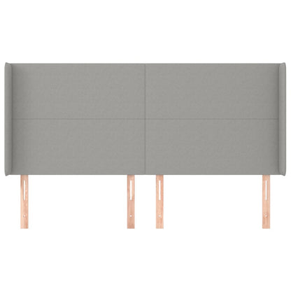 Testiera ad Orecchio Grigio Chiaro 183x16x118/128 cm in Tessuto