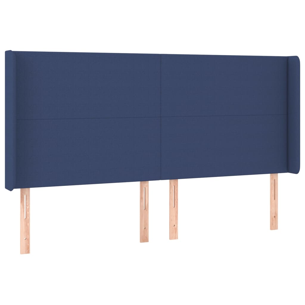 Testiera ad Orecchio Blu 183x16x118/128 cm in Tessuto