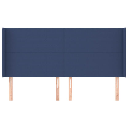 Testiera ad Orecchio Blu 183x16x118/128 cm in Tessuto