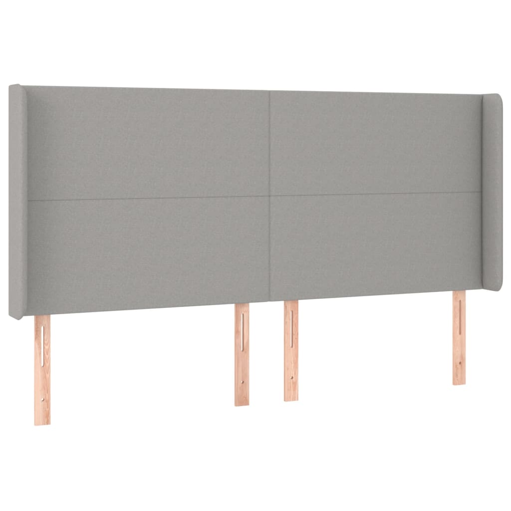 Testiera ad Orecchio Grigio Chiaro 203x16x118/128 cm in Tessuto