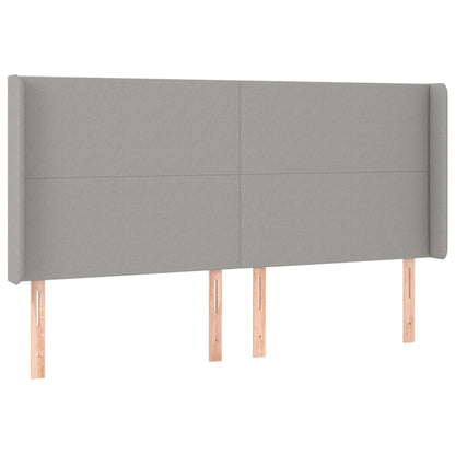 Testiera ad Orecchio Grigio Chiaro 203x16x118/128 cm in Tessuto