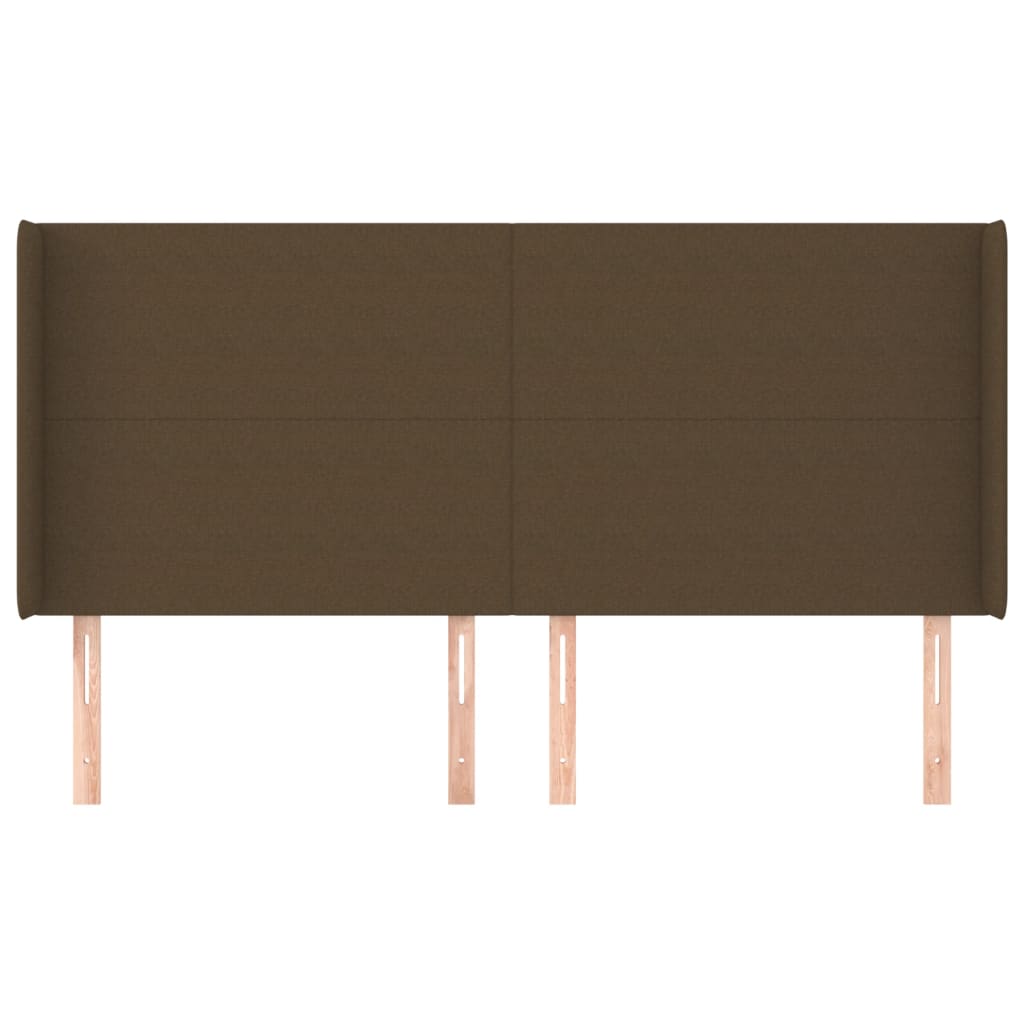 Testiera ad Orecchio Marrone Scuro 203x16x118/128 cm in Tessuto