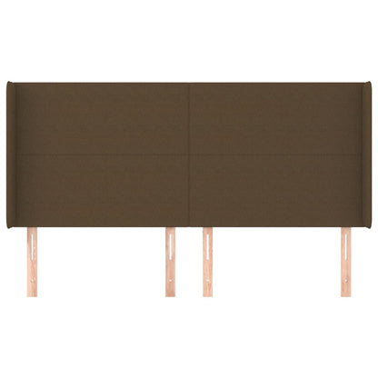 Testiera ad Orecchio Marrone Scuro 203x16x118/128 cm in Tessuto