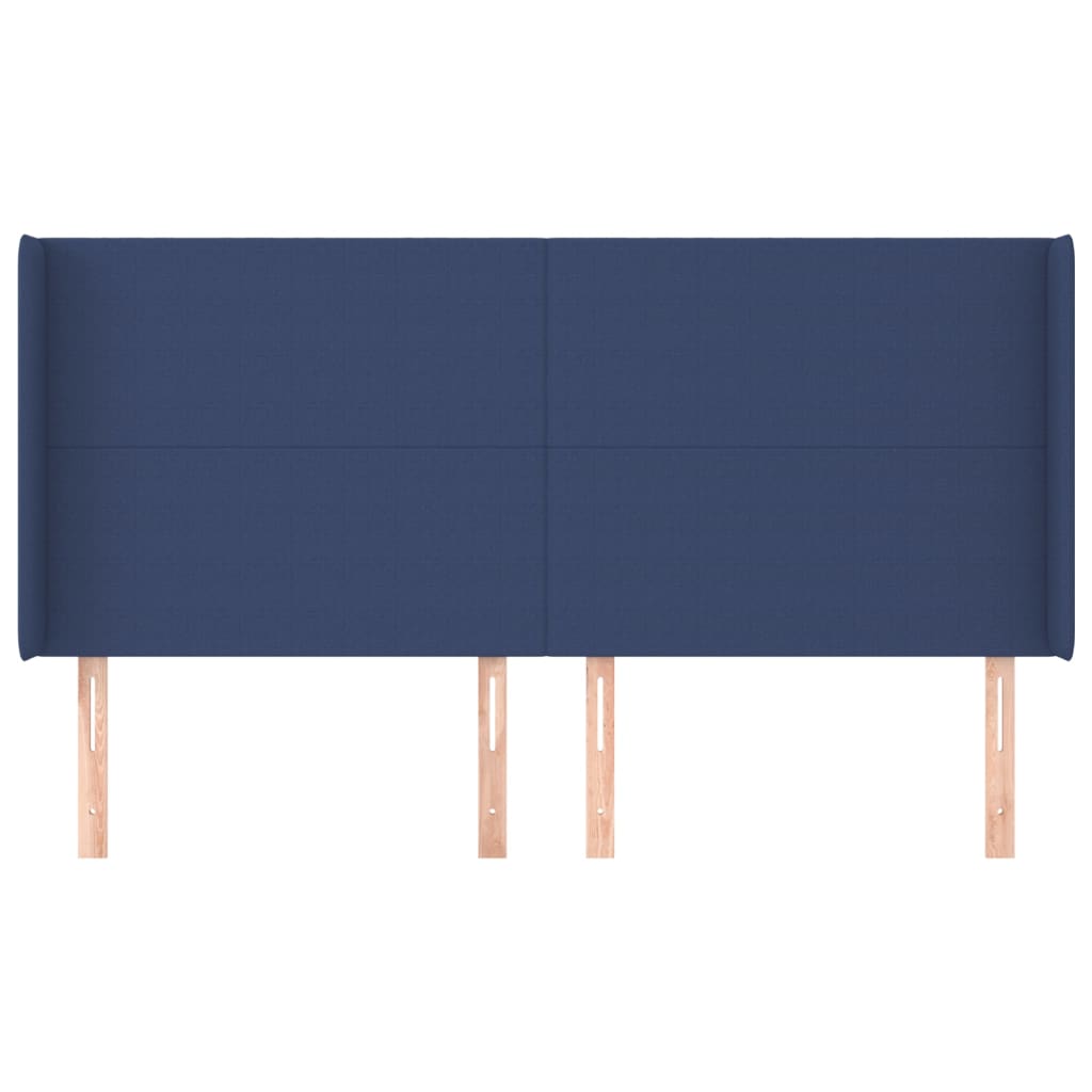 Testiera ad Orecchio Blu 203x16x118/128 cm in Tessuto