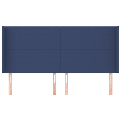 Testiera ad Orecchio Blu 203x16x118/128 cm in Tessuto
