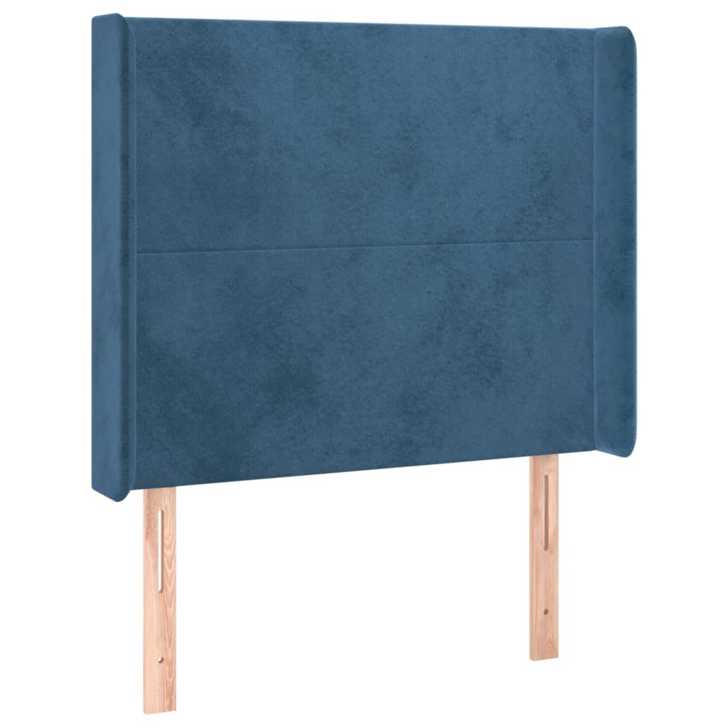 Testiera ad Orecchio Blu Scuro 83x16x118/128 cm in Velluto