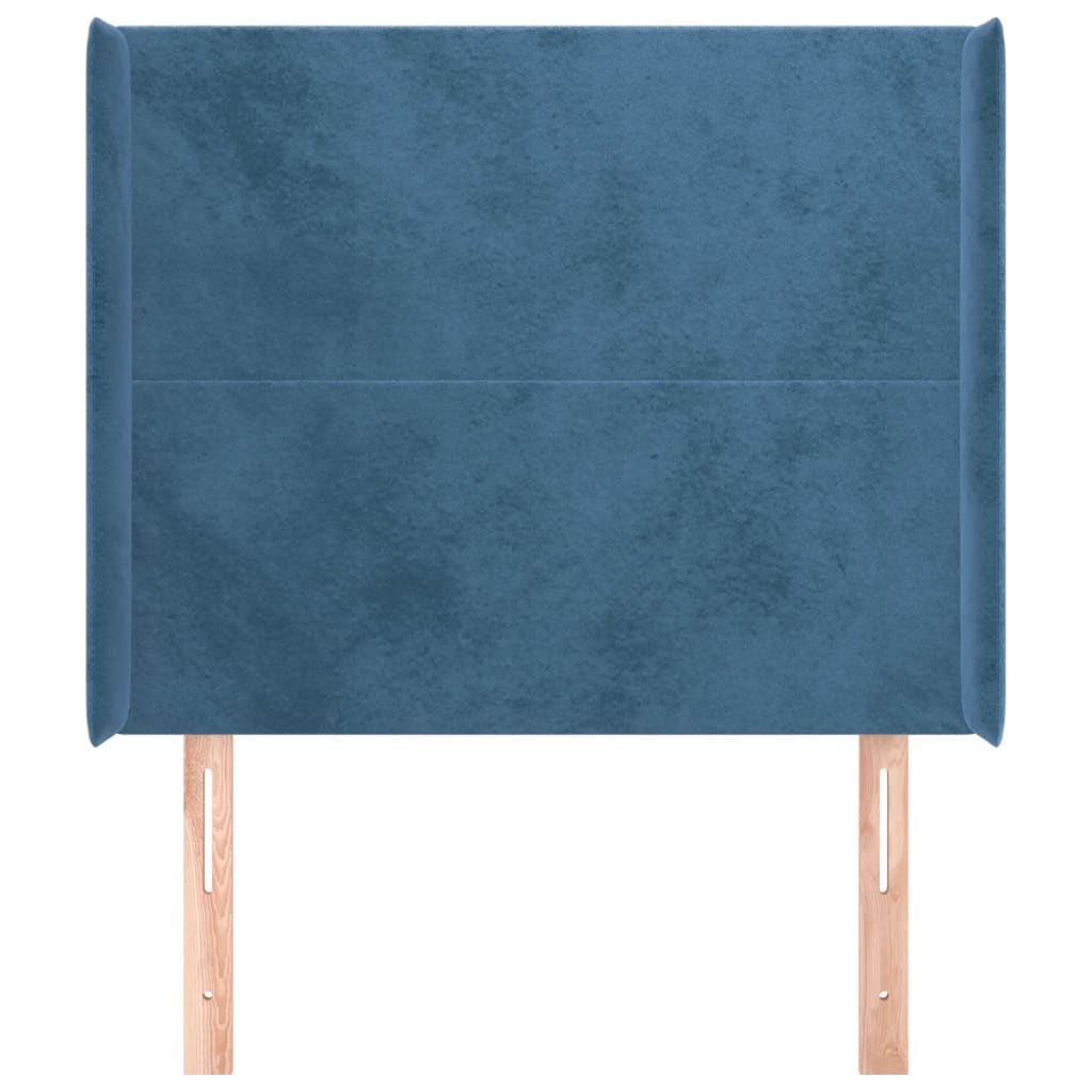 Testiera ad Orecchio Blu Scuro 93x16x118/128 cm in Velluto