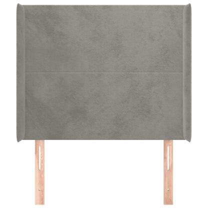 Testiera ad Orecchio Grigio Chiaro 103x16x118/128 cm in Velluto