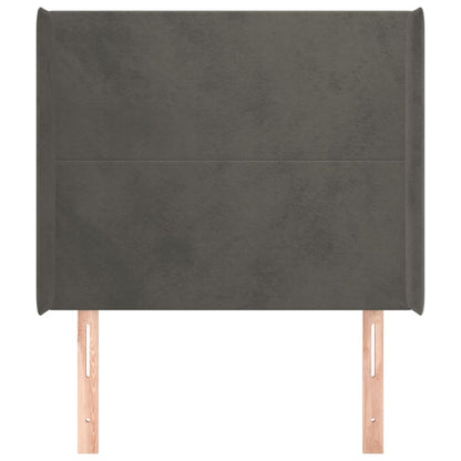 Testiera ad Orecchio GrigioScuro 103x16x118/128cm in Velluto
