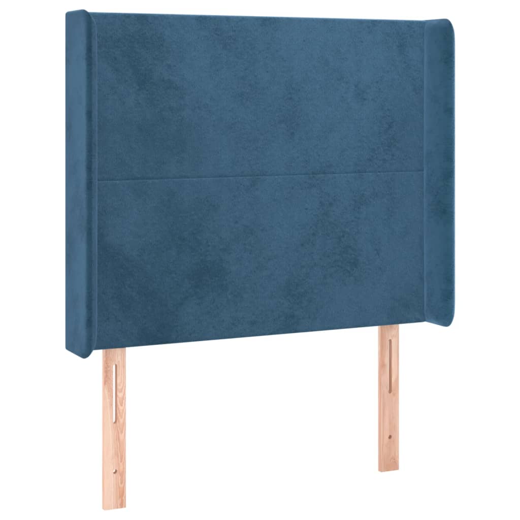 Testiera ad Orecchio Blu Scuro 103x16x118/128 cm in Velluto