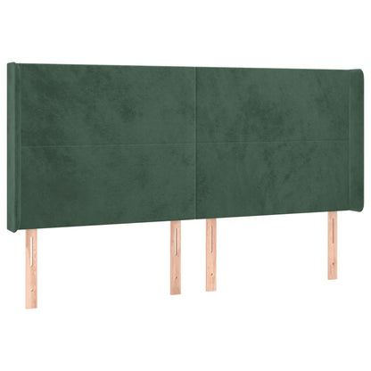 Testiera ad Orecchio Verde Scuro 203x16x118/128 cm in Velluto