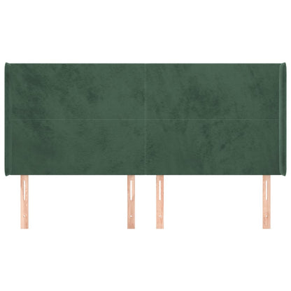 Testiera ad Orecchio Verde Scuro 203x16x118/128 cm in Velluto