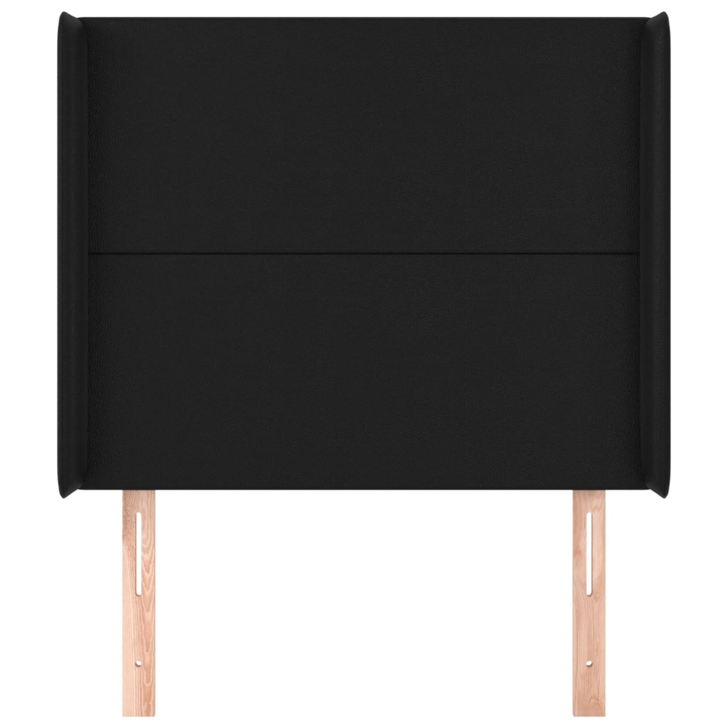 Testiera ad Orecchio Nera 83x16x118/128 cm in Similpelle