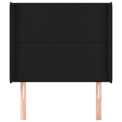 Testiera ad Orecchio Nera 83x16x118/128 cm in Similpelle