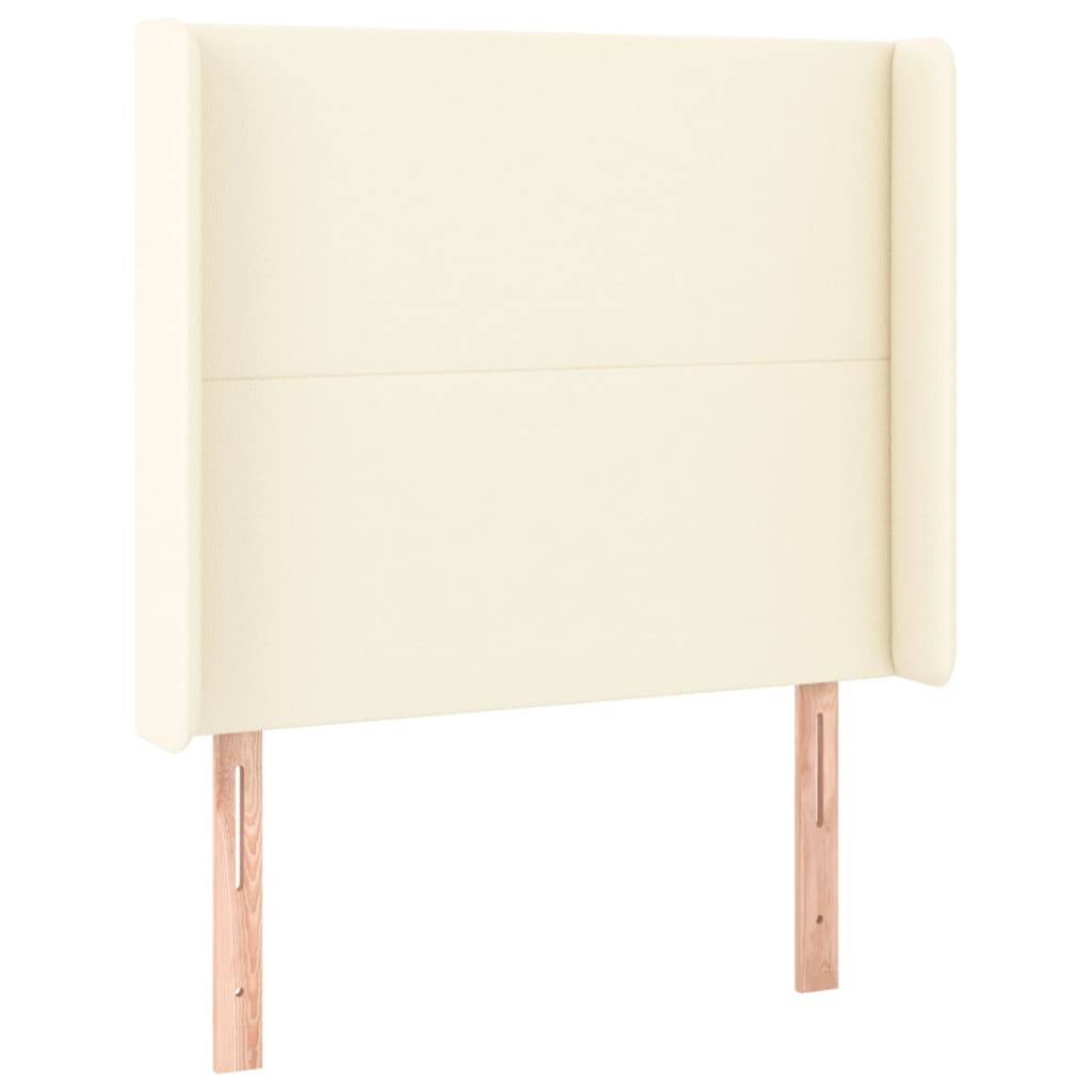 Testiera ad Orecchio Crema 83x16x118/128 cm in Similpelle