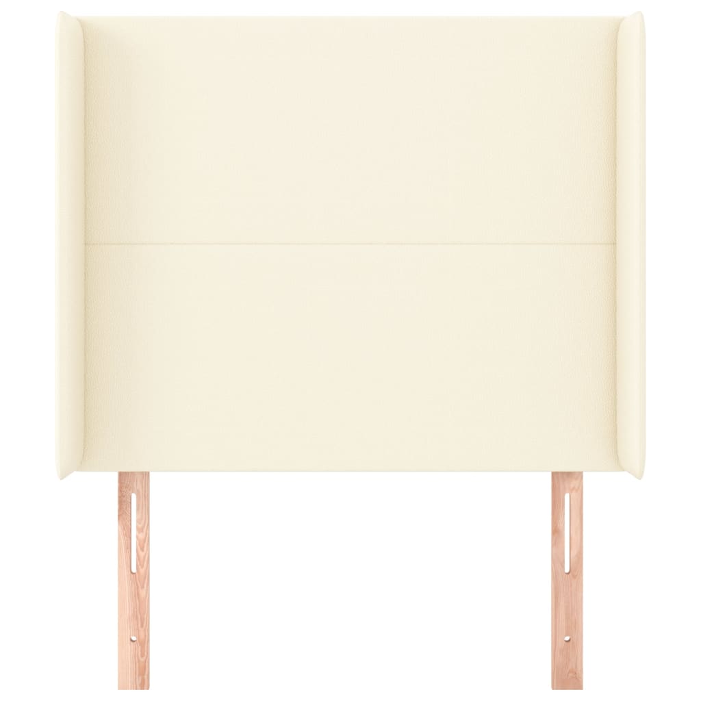 Testiera ad Orecchio Crema 83x16x118/128 cm in Similpelle