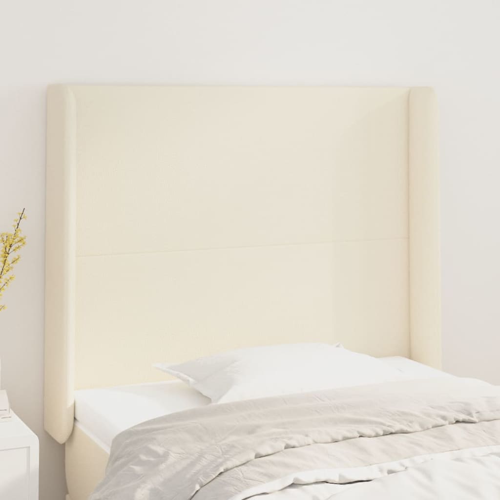 Testiera ad Orecchio Crema 83x16x118/128 cm in Similpelle