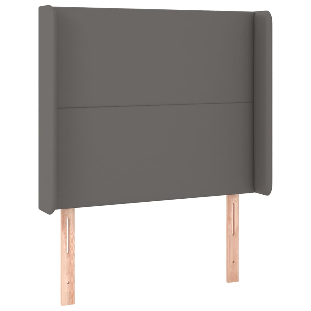 Testiera ad Orecchio Grigio 93x16x118/128 cm in Similpelle