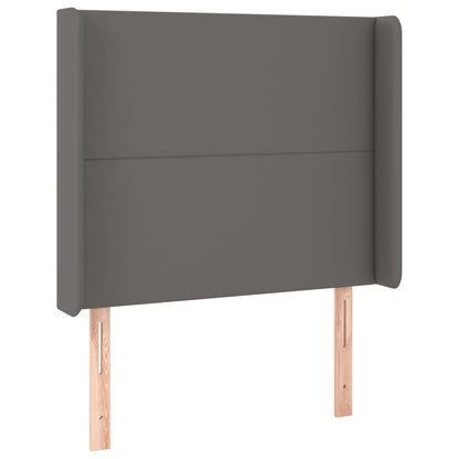 Testiera ad Orecchio Grigio 93x16x118/128 cm in Similpelle
