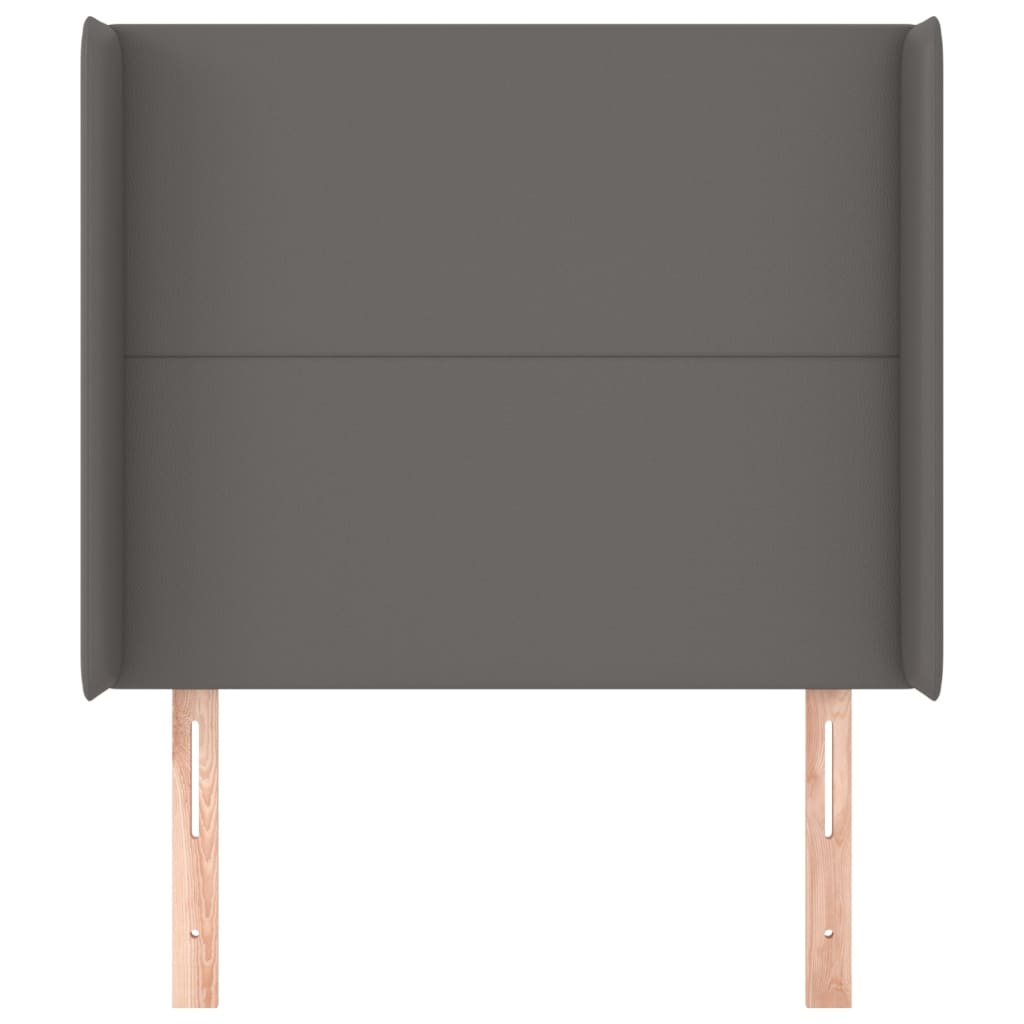 Testiera ad Orecchio Grigio 93x16x118/128 cm in Similpelle