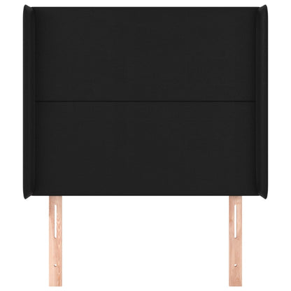 Testiera ad Orecchio Nera 103x16x118/128 cm in Similpelle