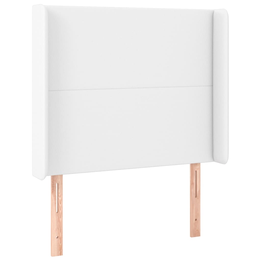 Testiera ad Orecchio Bianco 103x16x118/128 cm in Similpelle