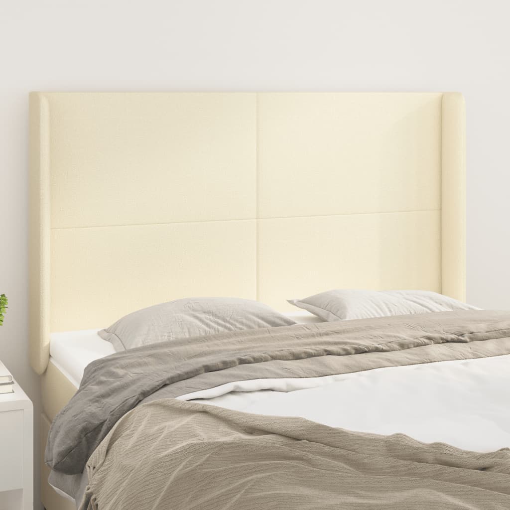 Testiera ad Orecchio Crema 147x16x118/128 cm in Similpelle