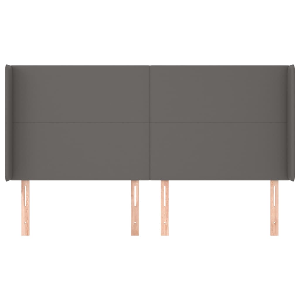 Testiera ad Orecchio Grigio 163x16x118/128cm in Similpelle