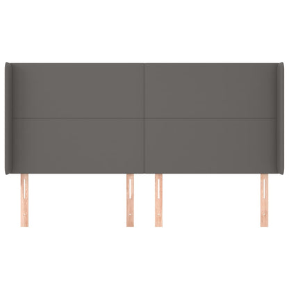 Testiera ad Orecchio Grigio 163x16x118/128cm in Similpelle