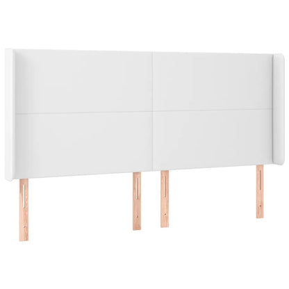 Testiera ad Orecchio Bianco 183x16x118/128 cm in Similpelle