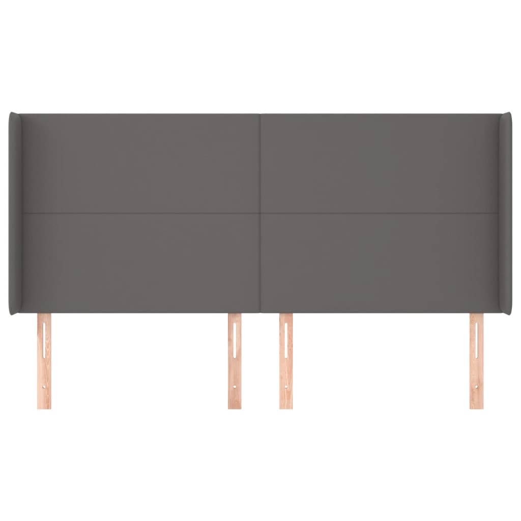 Testiera ad Orecchio Grigio 183x16x118/128 cm in Similpelle
