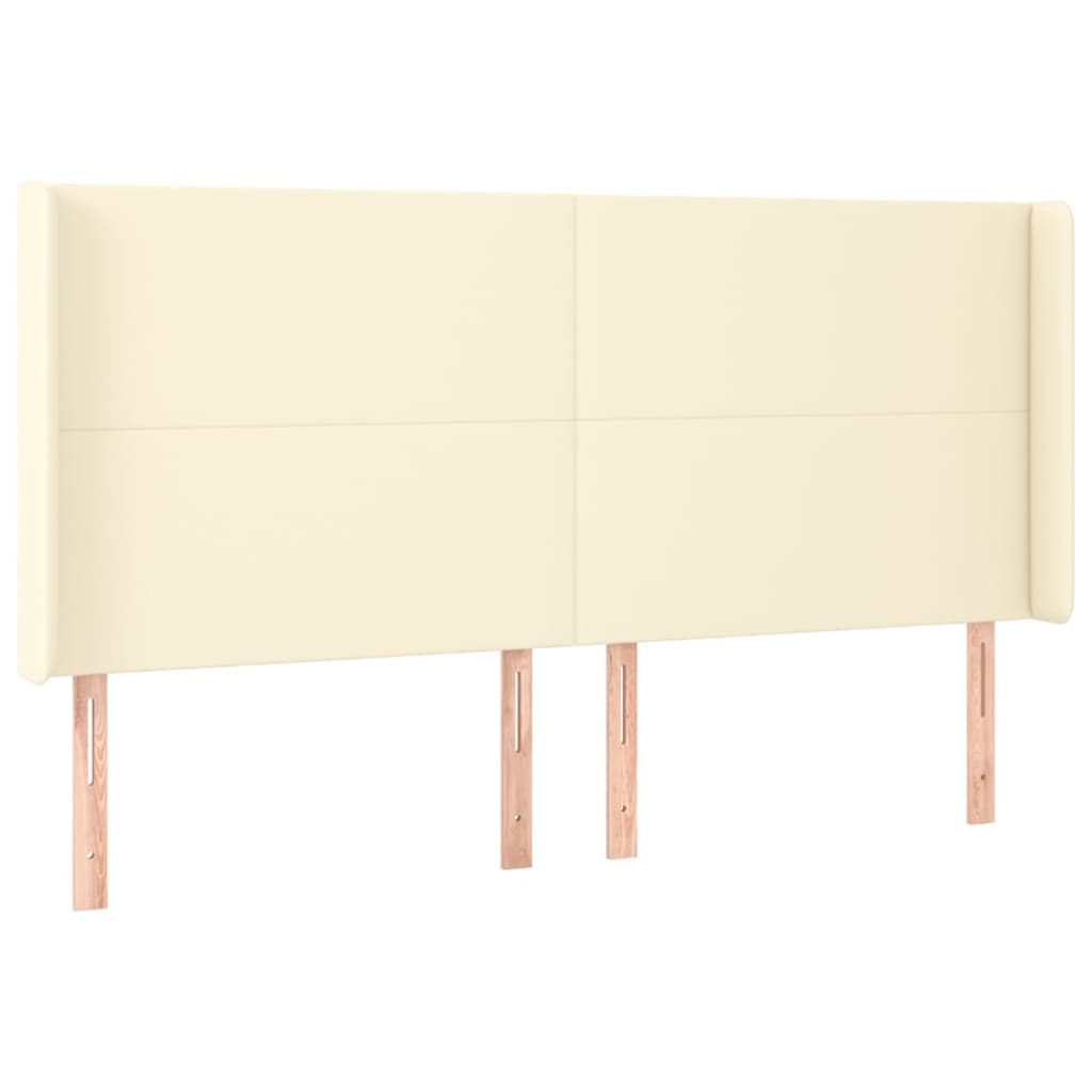 Testiera ad Orecchio Crema 203x16x118/128 cm in Similpelle