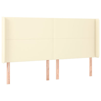 Testiera ad Orecchio Crema 203x16x118/128 cm in Similpelle