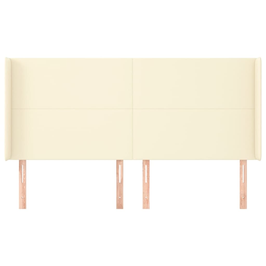 Testiera ad Orecchio Crema 203x16x118/128 cm in Similpelle