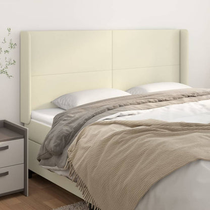 Testiera ad Orecchio Crema 203x16x118/128 cm in Similpelle