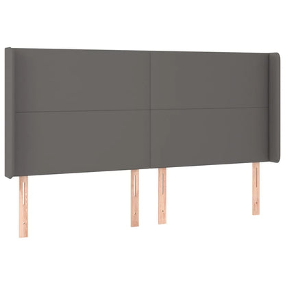 Testiera ad Orecchio Grigio 203x16x118/128 cm in Similpelle