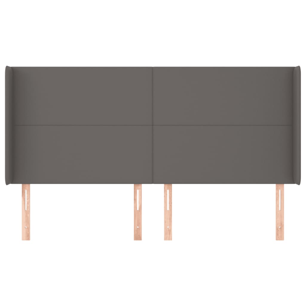 Testiera ad Orecchio Grigio 203x16x118/128 cm in Similpelle