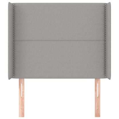 Testiera ad Orecchio Grigio Chiaro 83x16x118/128 cm in Tessuto
