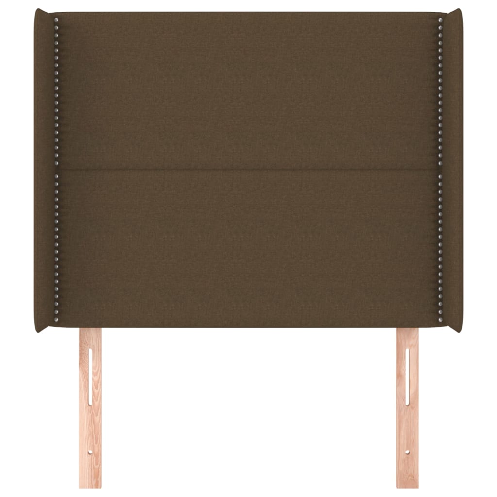 Testiera ad Orecchio Marrone Scuro 83x16x118/128 cm in Tessuto