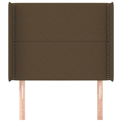 Testiera ad Orecchio Marrone Scuro 83x16x118/128 cm in Tessuto
