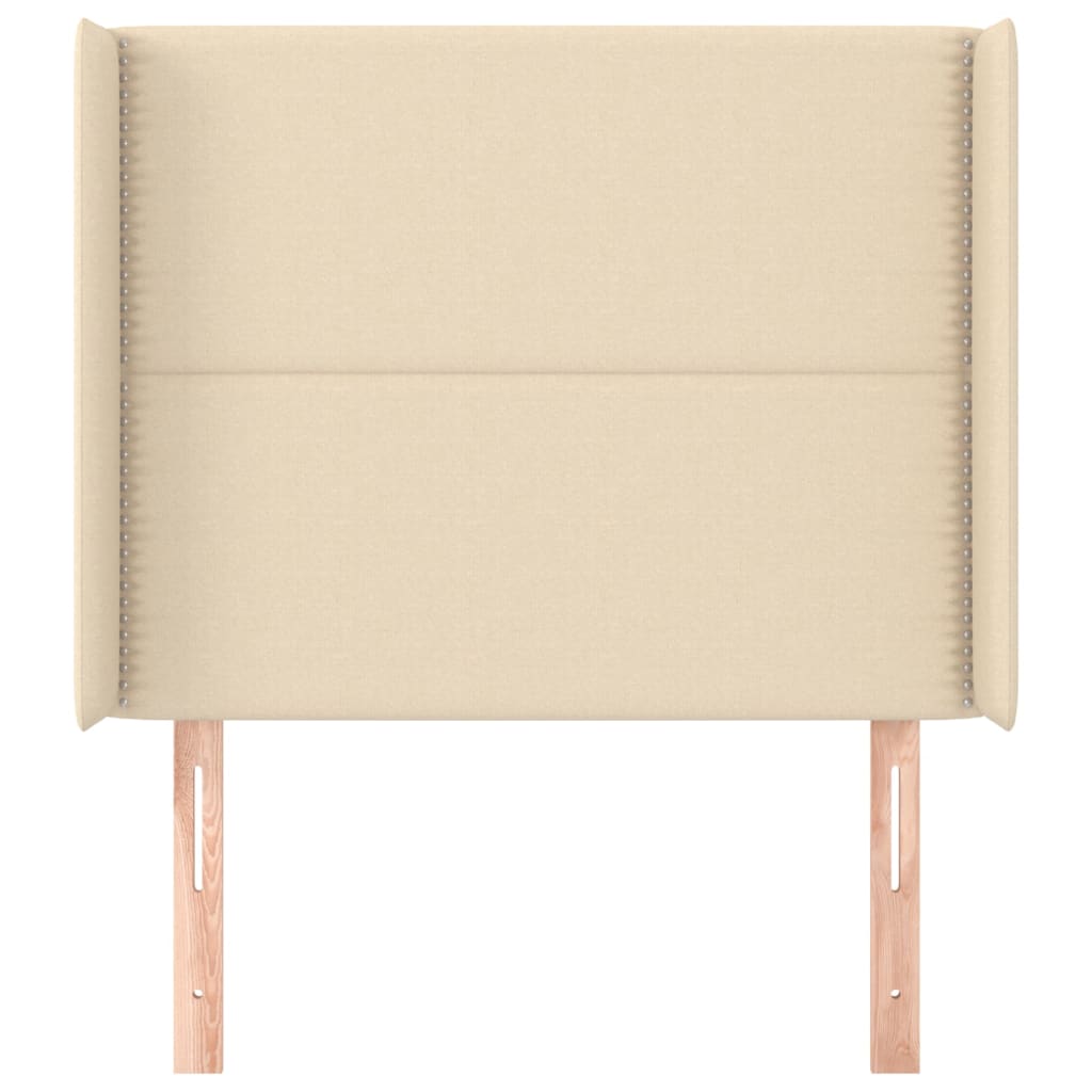 Testiera ad Orecchio Crema 83x16x118/128 cm in Tessuto